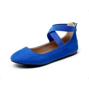 Dream Pairs Women Royal Faux Suede Flats Comfortable Elastic Ankle Straps Shoes